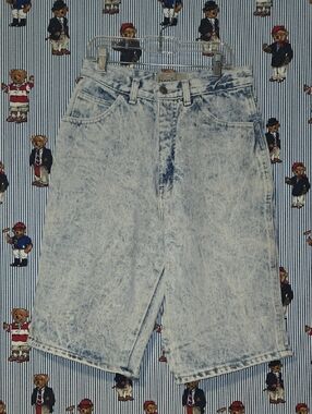 Bonjour Baggy Light Acid Wash Denim Shorts Vintage Summer Style Size 8 Usa Made